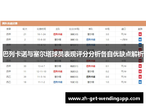 巴列卡诺与塞尔塔球员表现评分分析各自优缺点解析 巴列卡诺与塞尔塔球员表现评分分析各自优缺点解析